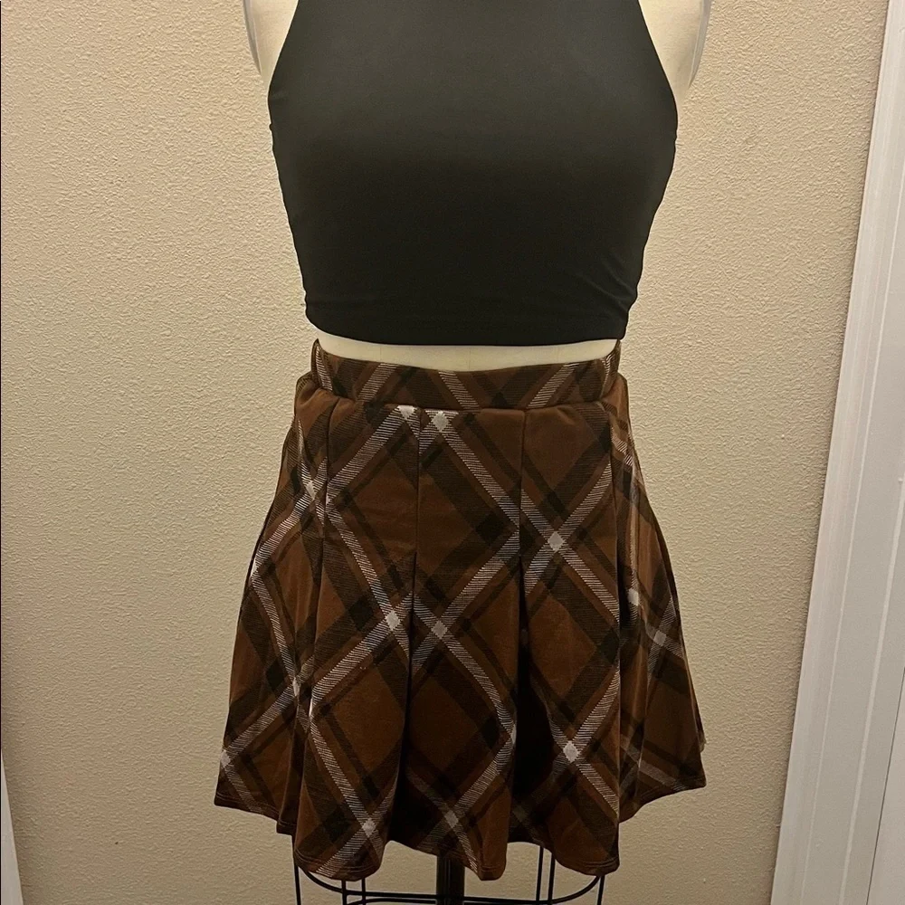 PLUS Size Plaid Mini Skirt
